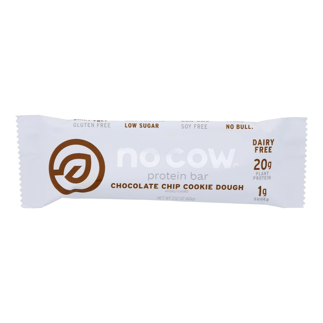 No Cow Bar - Bar Cookie Dough - Case Of 12 - 2.12 Oz - Maras Green